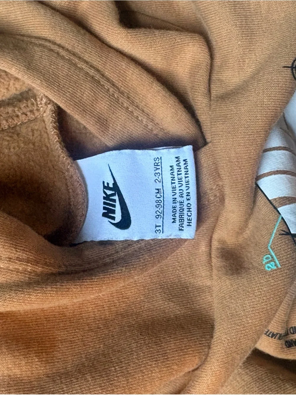 Nike Tan Swoosh Logo Pullover Sweatshirt
